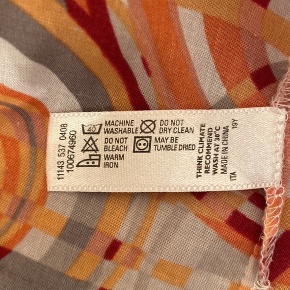 Twist brand Circles 100% cotton tangerine & white print sleeveless dress size 6 - Picture 4 of 9